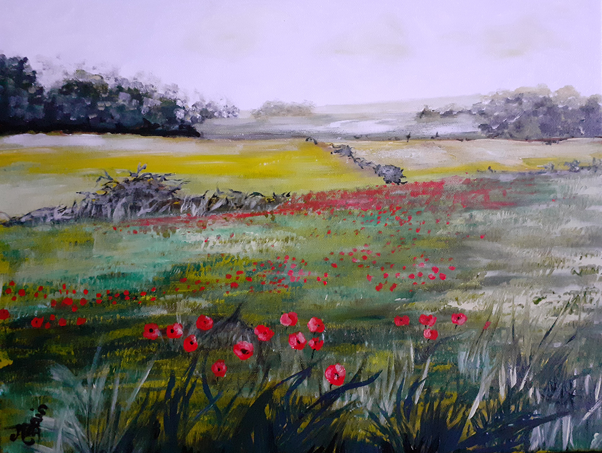 Le printemps et les coquelicots