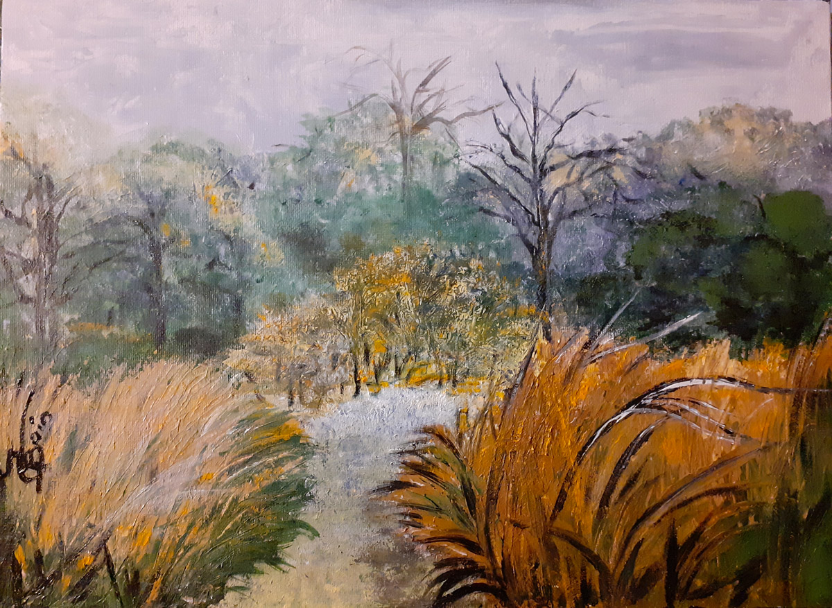 En promenade vers le bois