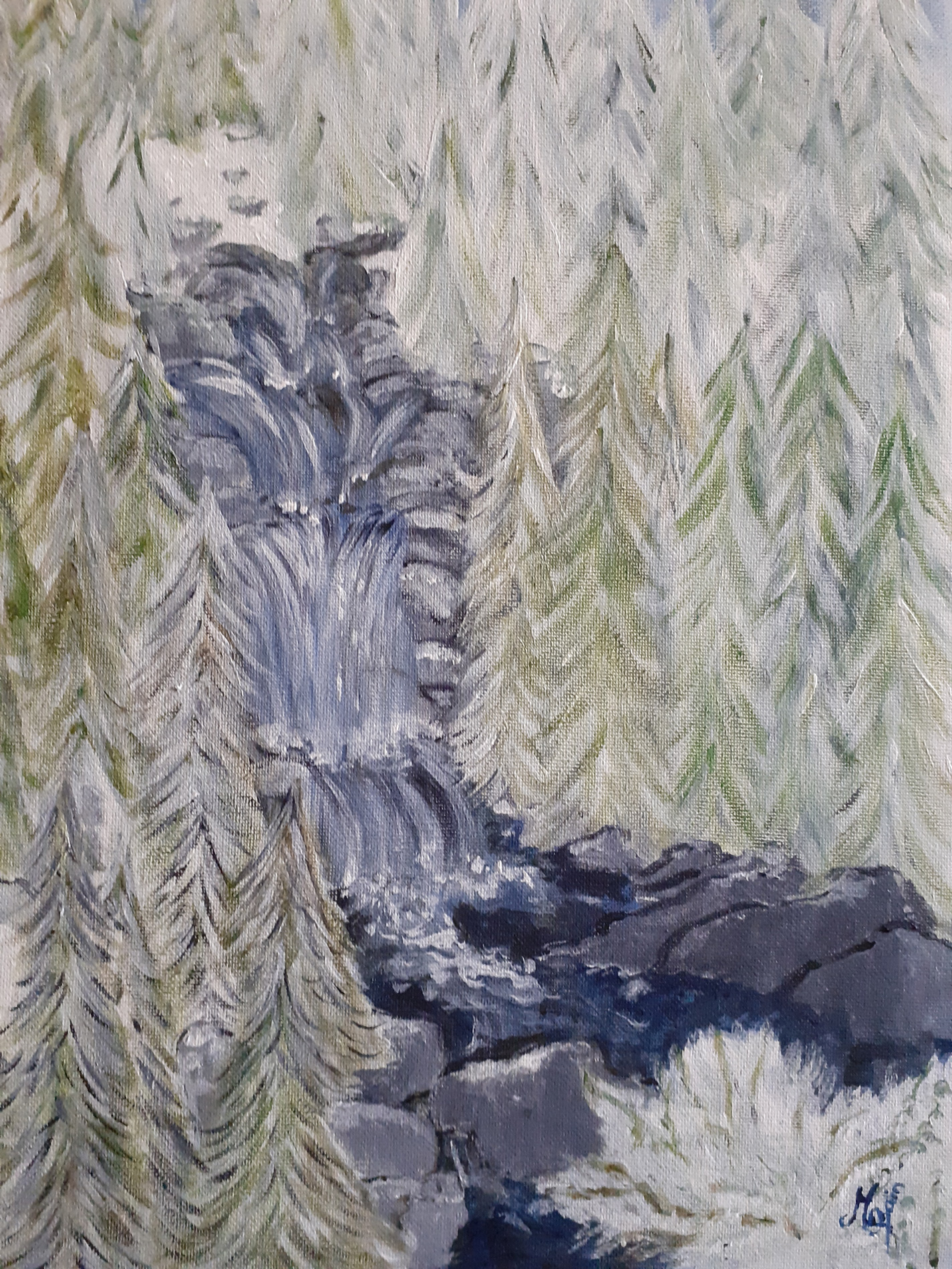 Cascade dans les sapins