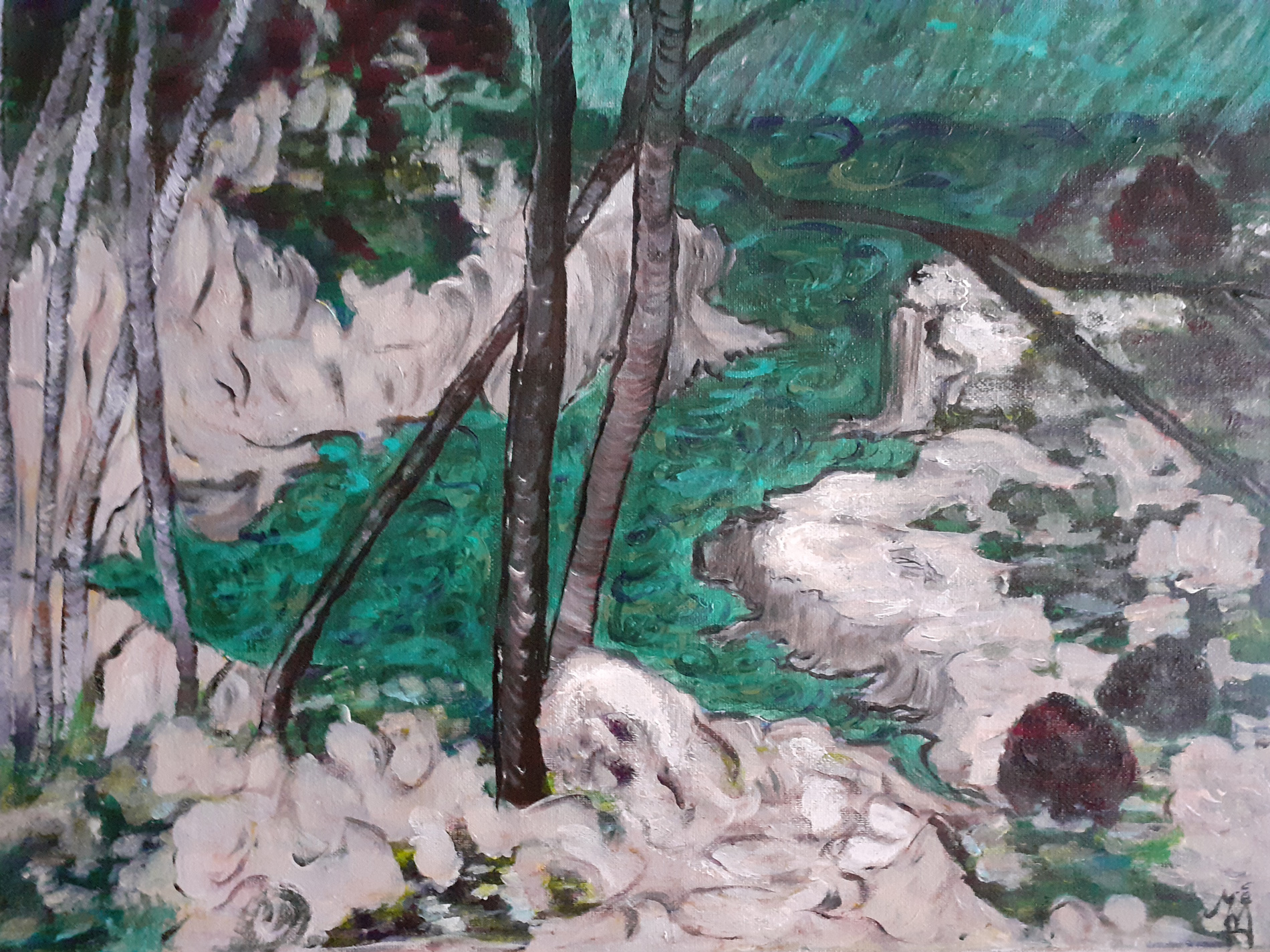 Orage sur la côte rocheuse